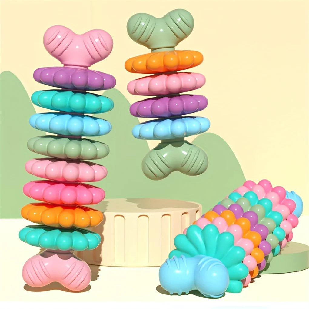 2PCS/SET Pet Toy Dog/ Cat Chew Bone with Multi-color, Durable, and Teething-resistant Design for Gnawing and Dental Care