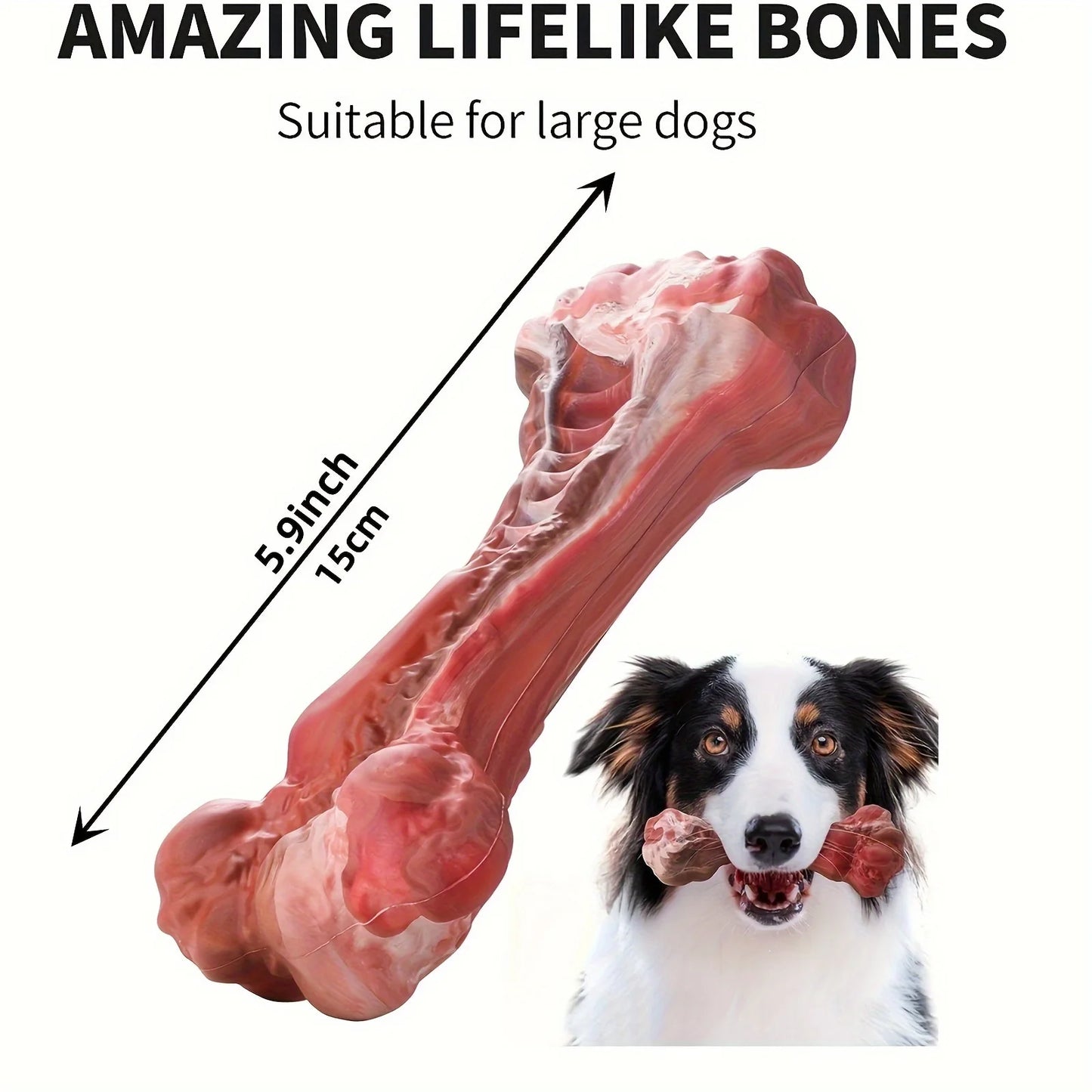 Durable dog chew toys for powerful chewing dogs, sturdy, non-toxic natural rubber toys for cleaning canine teeth