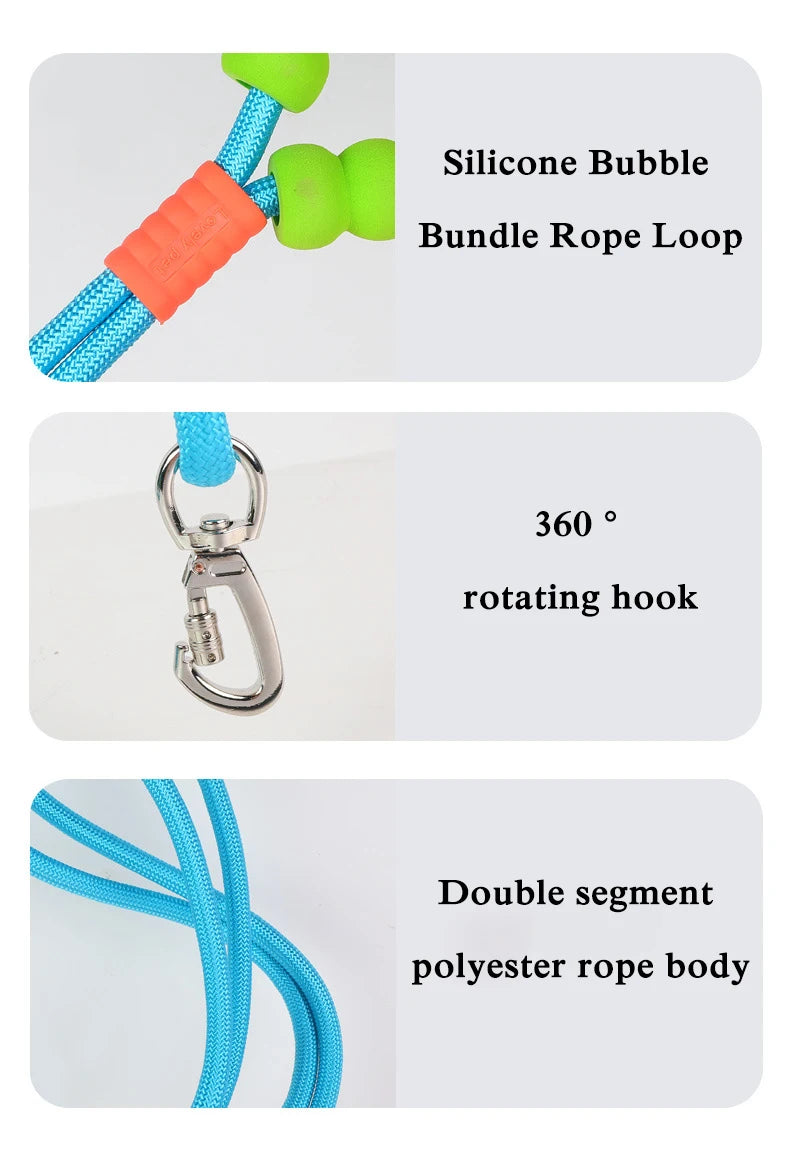 New Pet P-chain Explosion-proof Punching Anti Slip Wear-resistant Cotton Candy Traction Rope for Walking Dog