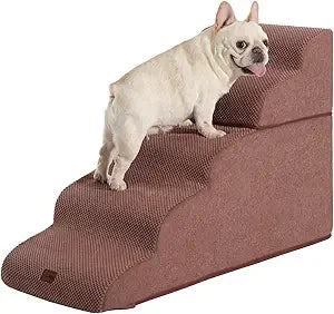 Made4Pets Dog Stairs Ramp for High Bed, 5-Step Pet Stairs for Bed Couch Sofa Climbing, 35D Foam Pet Steps for Small Dogs and Cat