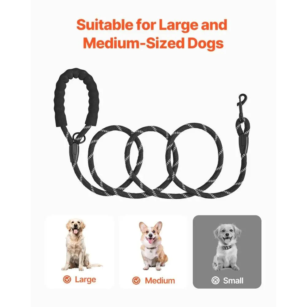 Heavy Duty 6ft Dog Leash with Padded Handle for medium and Large Dogs Durable Rope Design