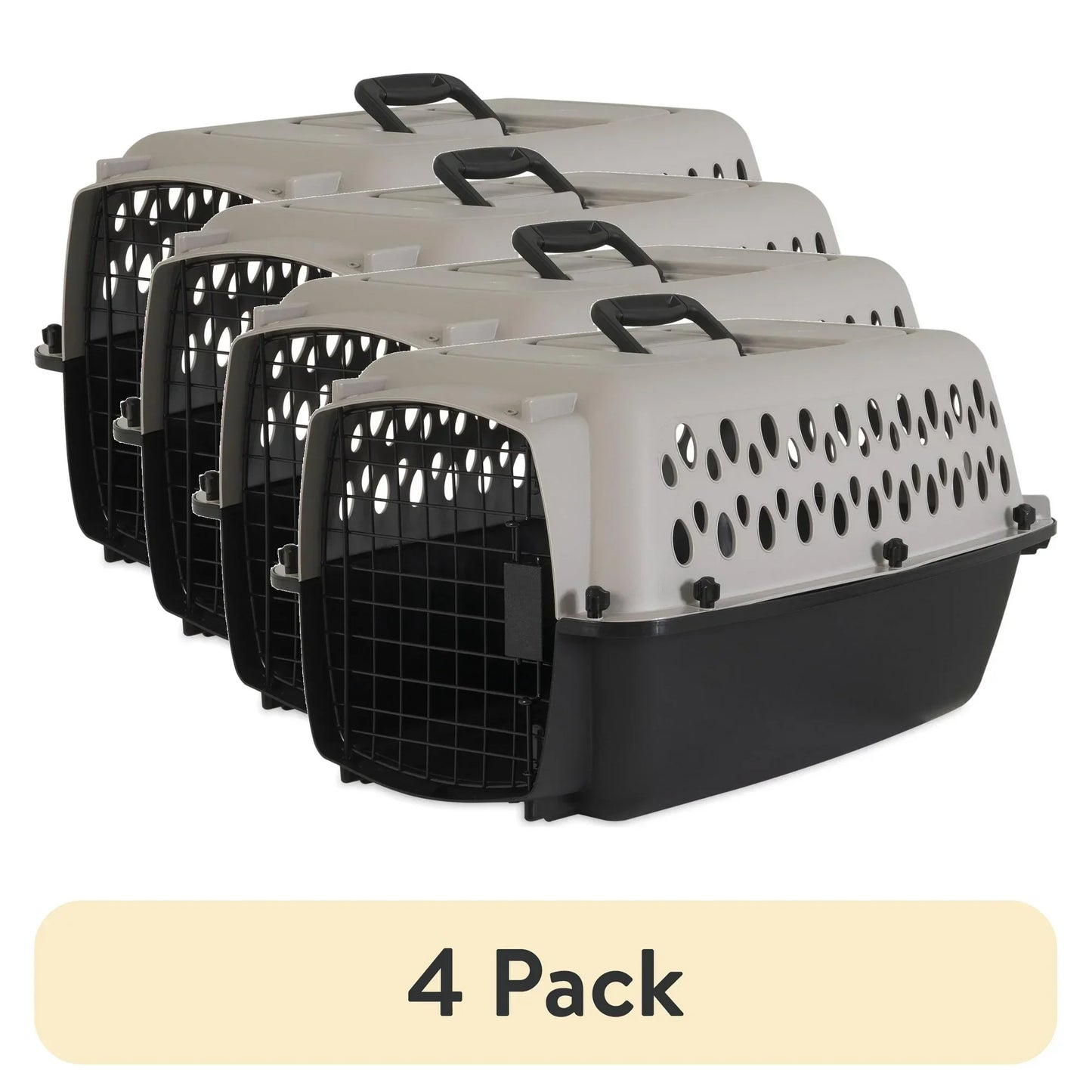 Vibrant Life Pet Kennel Large 40" Dog Crate, Plastic Travel Pet Carrier for Pets 70-90 lb, Grey