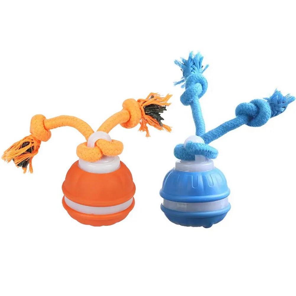 Interactive Dog Toys USB Rechargeable Squeaky Dog Toy with Rope Automatic Dog Ball for Medium Small Dogs Puppy