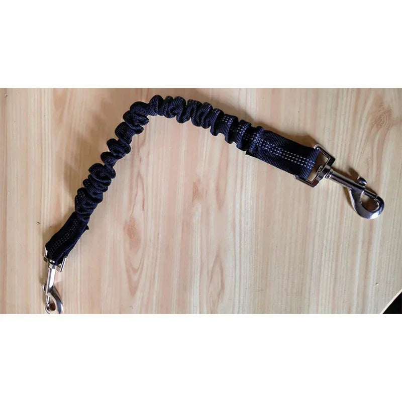 Elasticity Dog Leash Extend Rope Double Clips Buffer Nylon Harness 2.5cm Wide Suitable for Middle Large Dogs Puppy