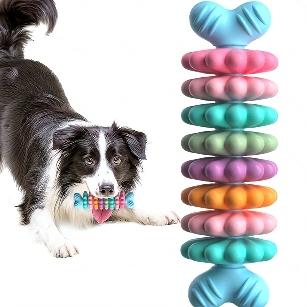 2PCS/SET Pet Toy Dog/ Cat Chew Bone with Multi-color, Durable, and Teething-resistant Design for Gnawing and Dental Care