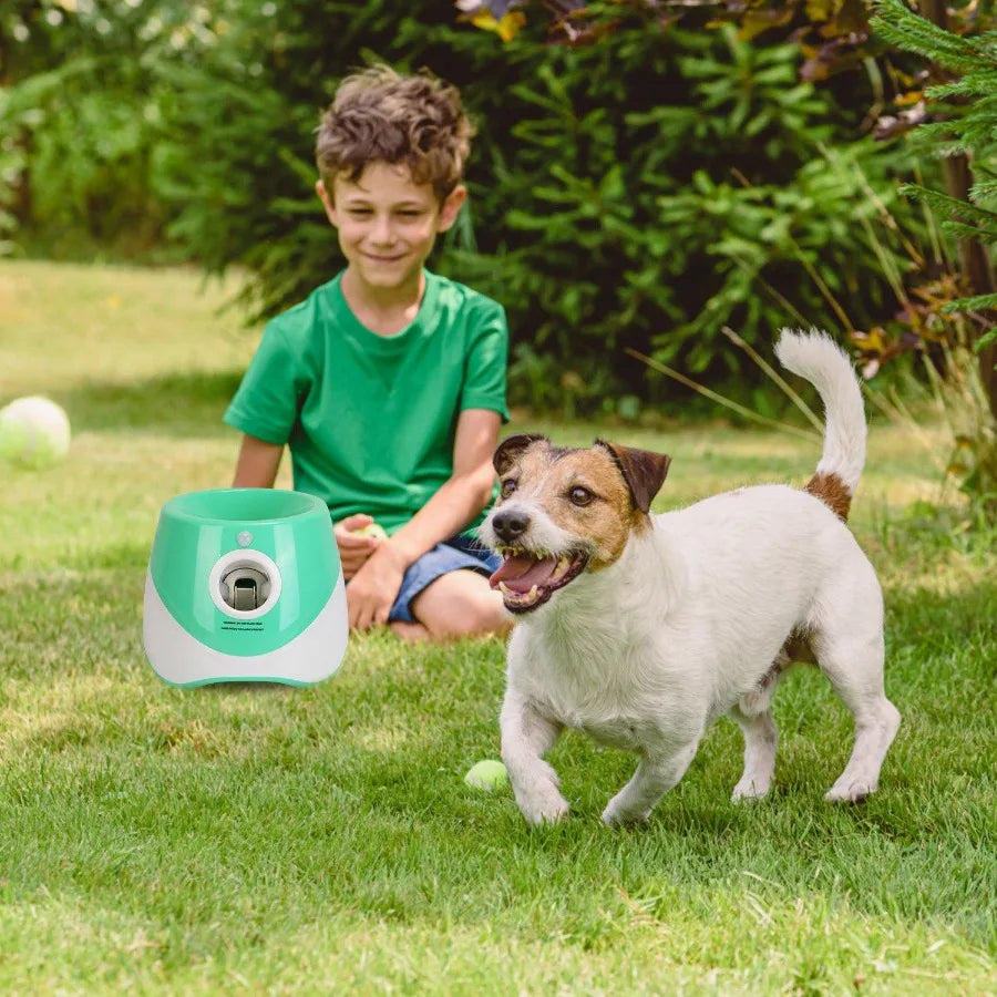 Automatic Dog Ball Launcher Included 6 Tennis Balls Dog With 3 Adjustable Launch Distance Interactive Ball Thrower Fetch Machin