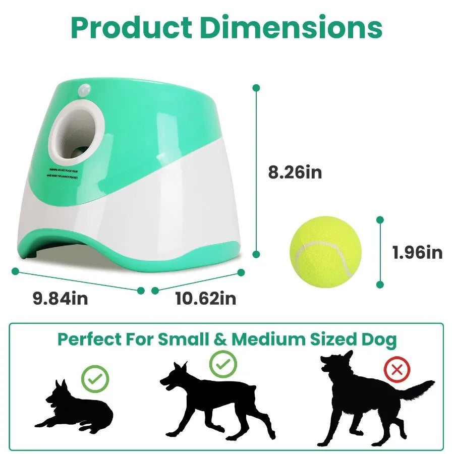 Automatic Dog Ball Launcher Included 6 Tennis Balls Dog With 3 Adjustable Launch Distance Interactive Ball Thrower Fetch Machin