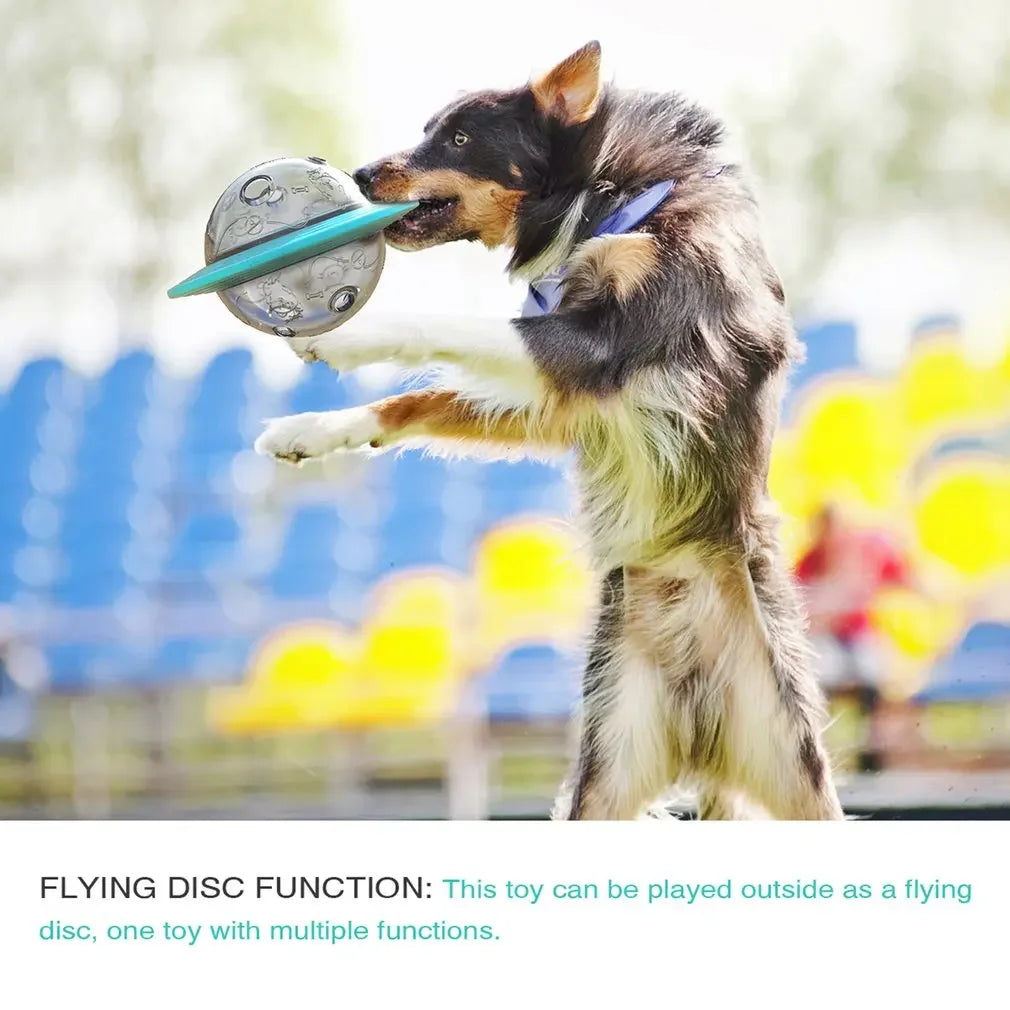 Flying Saucer Dog Game Flying Discs Toys Cat Chew Leaking Slow Food Feeder Ball Puppy IQ Training Toy Anti Choke Puzzle Dogs