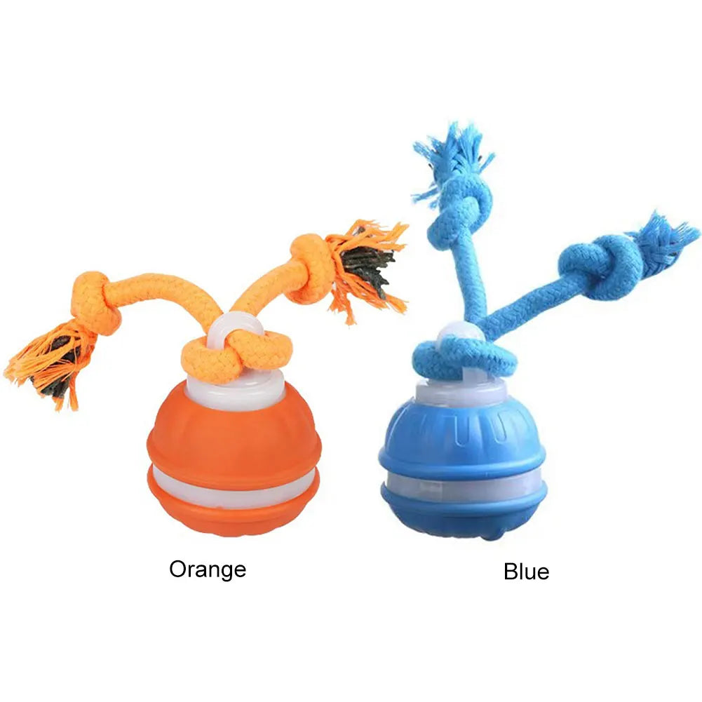Interactive Dog Toys USB Rechargeable Squeaky Dog Toy with Rope Automatic Dog Ball for Medium Small Dogs Puppy