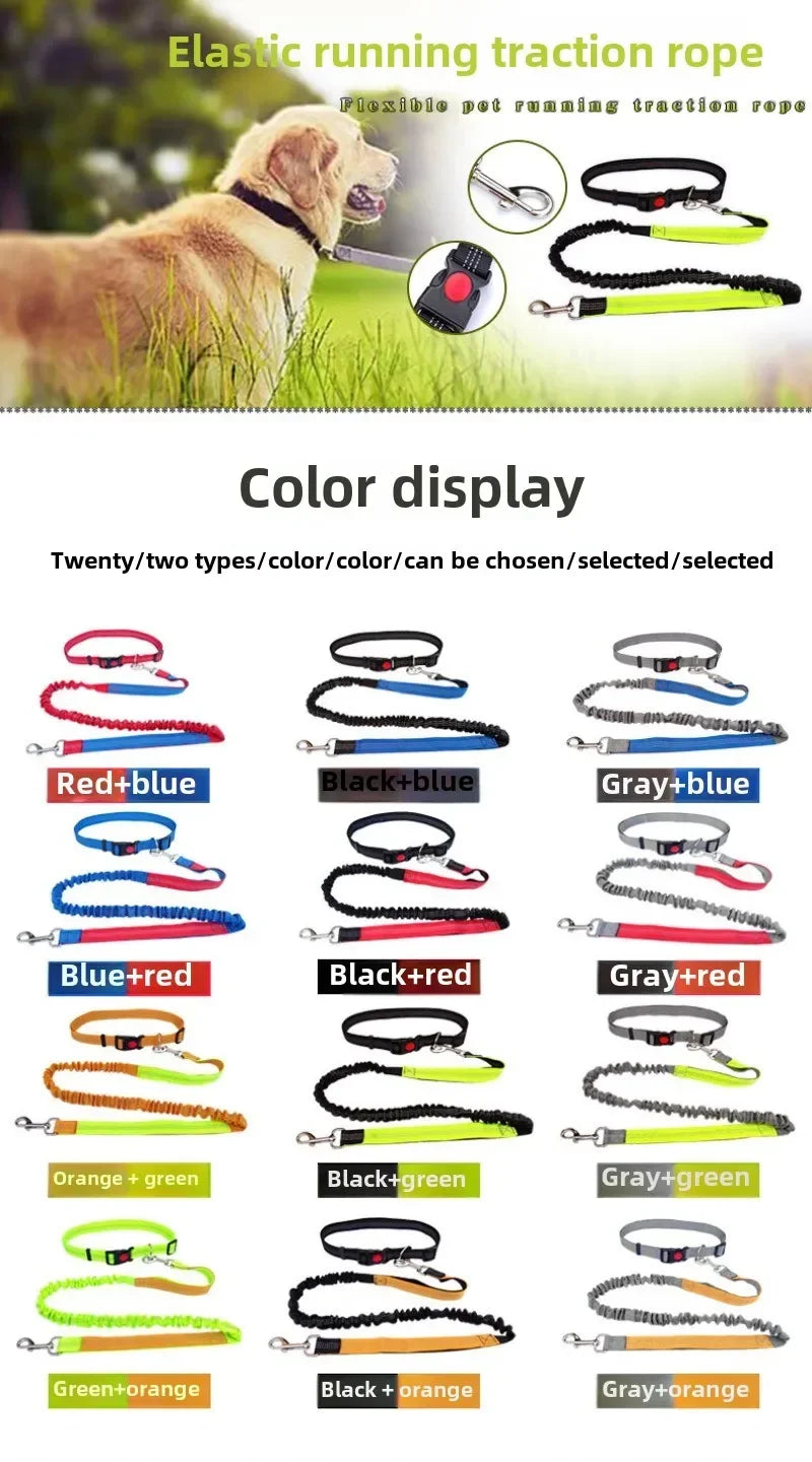 Hand Free Dog Leash for Pet Walking Dog Accessories Running Jogging Adjustable Dog leash Waist Belt Chest Strap Traction Rope