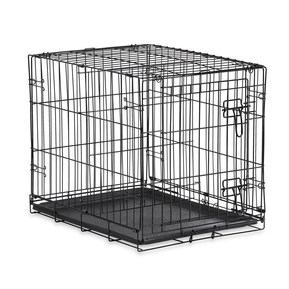 Folding Dog Crate Heavy-Duty Steel Frame Portable Kennel Small Dogs up to 15 lbs Easy Assembly Ventilated Design