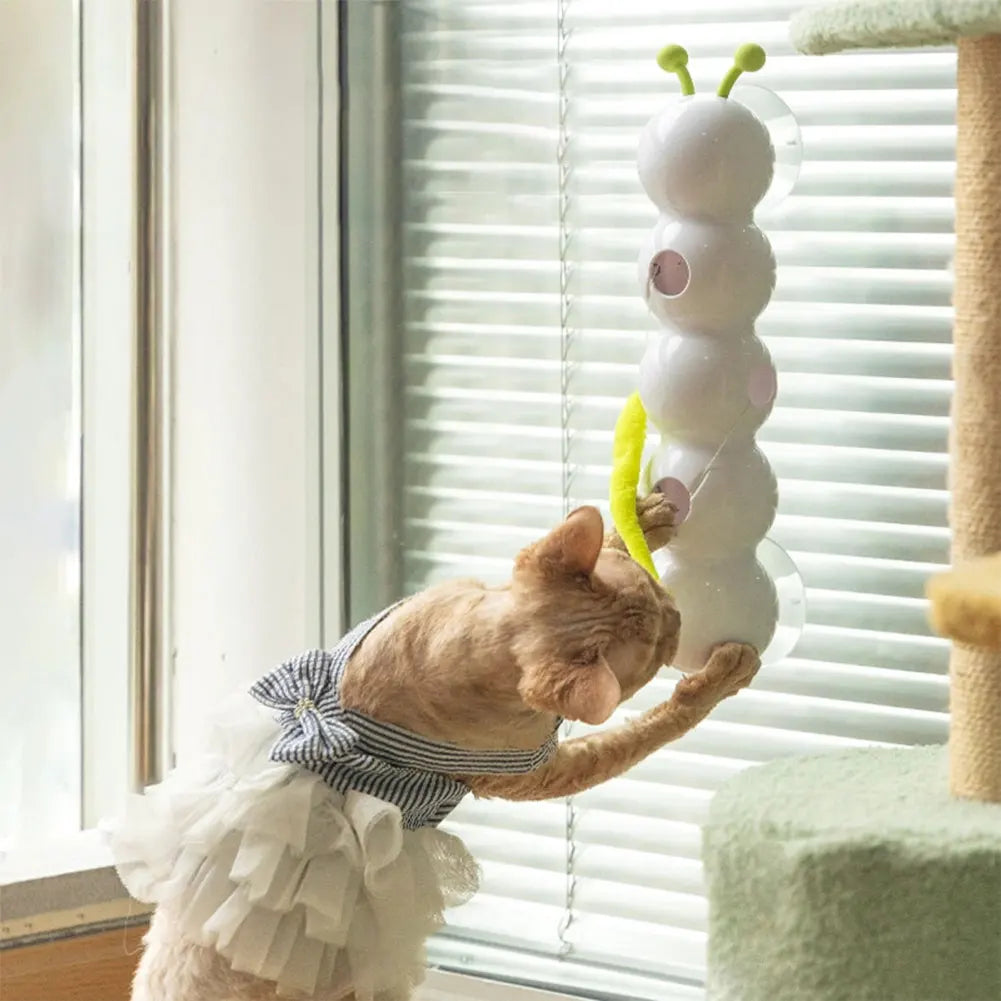 Caterpillar Teasing Cat Toy Motion Activated Kitten Toy Rechargeable Automatic Cat Toy with Tail for Bored Indoor Cats