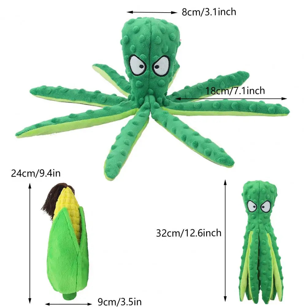 Pet Plush Toy Octopus Dog Interactive Toy Indestructible Bite Resistant Sound Puppy squeaky Octopu Dogs Rattle For Toys Supplies