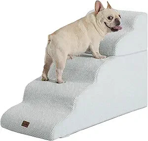 Made4Pets Dog Stairs Ramp for High Bed, 5-Step Pet Stairs for Bed Couch Sofa Climbing, 35D Foam Pet Steps for Small Dogs and Cat