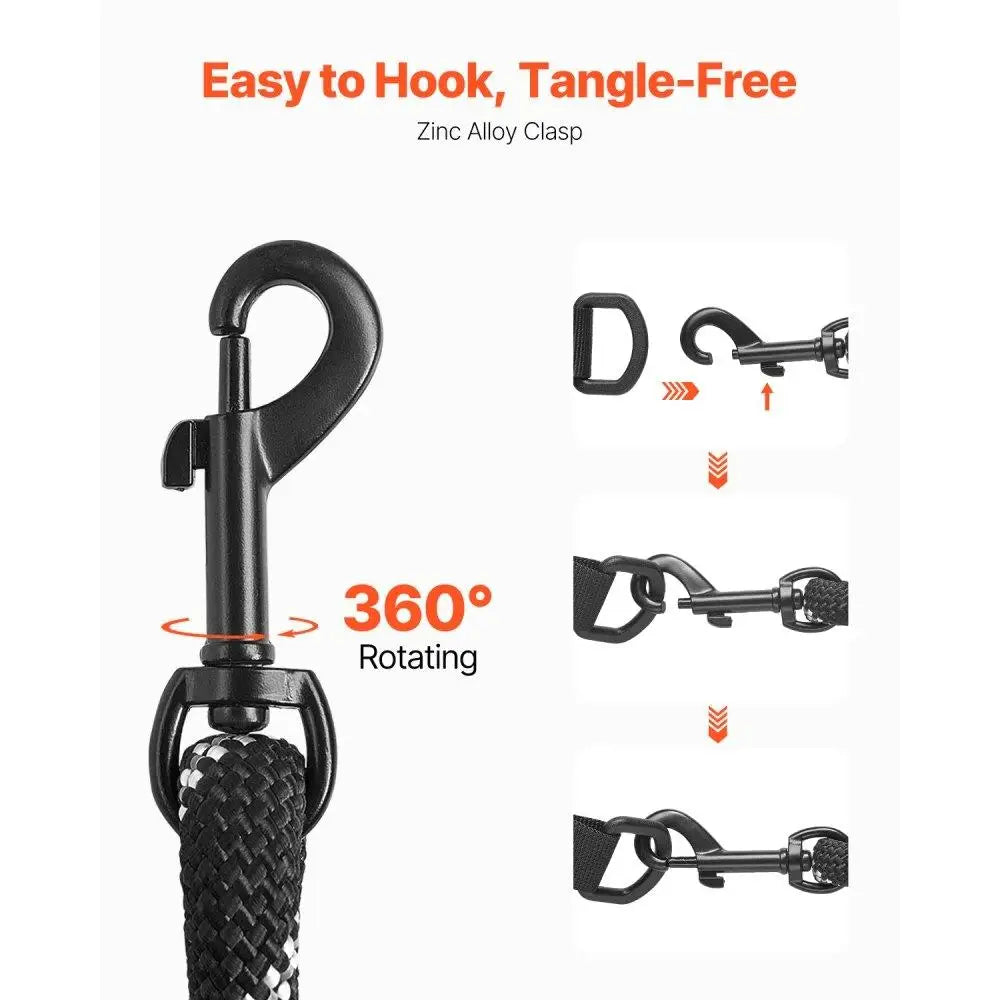 Heavy Duty 6ft Dog Leash with Padded Handle for medium and Large Dogs Durable Rope Design