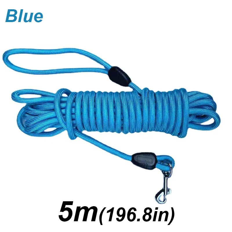 8mm/5M Dog Leashes Long Pet Leash Outdoor Puppy Cat Dog Training Walking Rope Heavy Duty Nylon Recall Pet Tracking Line