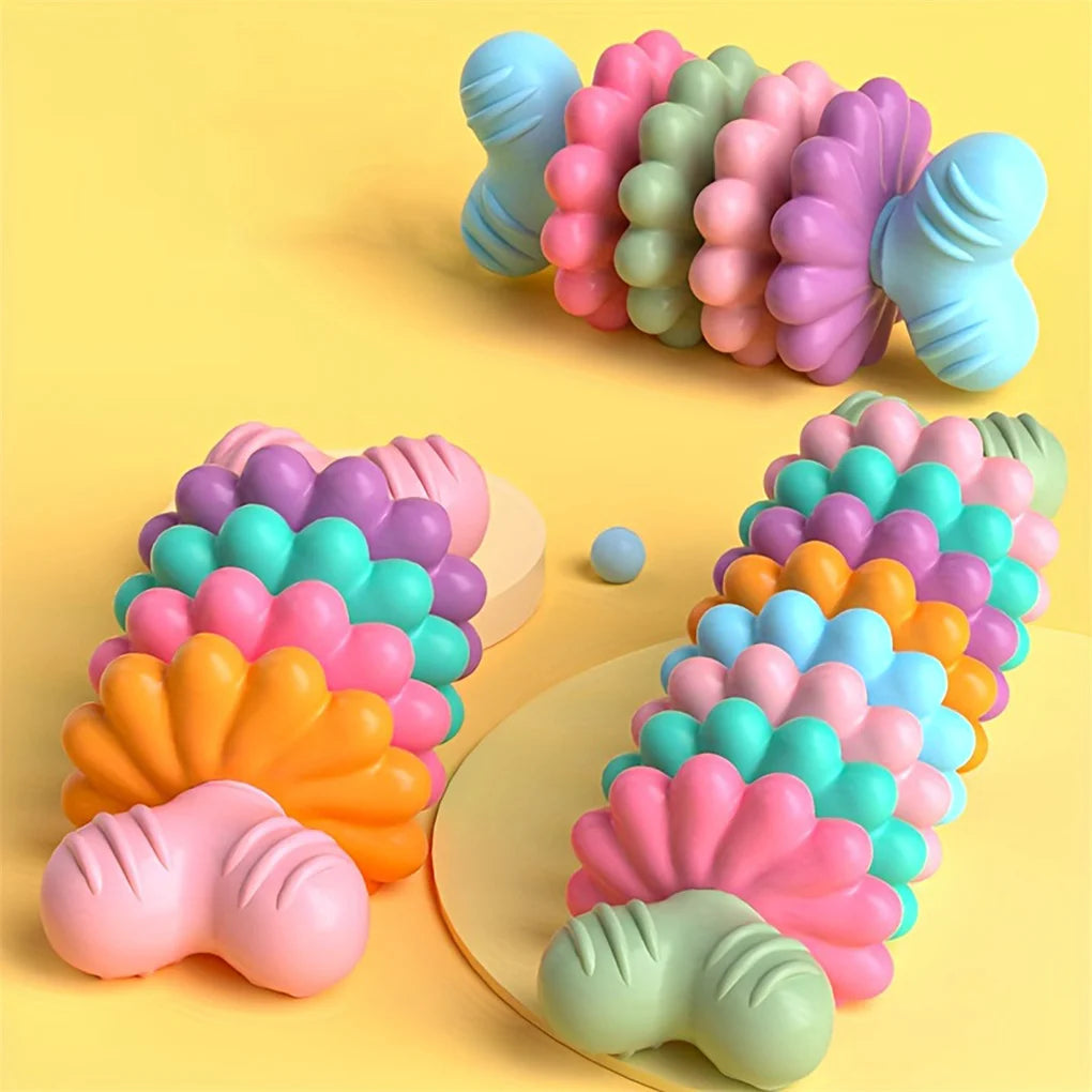 2PCS/SET Pet Toy Dog/ Cat Chew Bone with Multi-color, Durable, and Teething-resistant Design for Gnawing and Dental Care