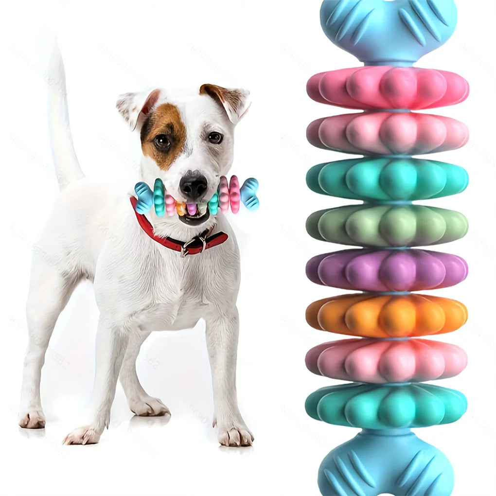 2PCS/SET Pet Toy Dog/ Cat Chew Bone with Multi-color, Durable, and Teething-resistant Design for Gnawing and Dental Care