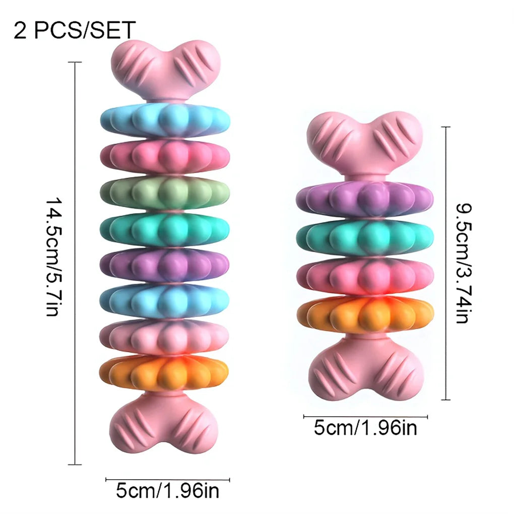 2PCS/SET Pet Toy Dog/ Cat Chew Bone with Multi-color, Durable, and Teething-resistant Design for Gnawing and Dental Care