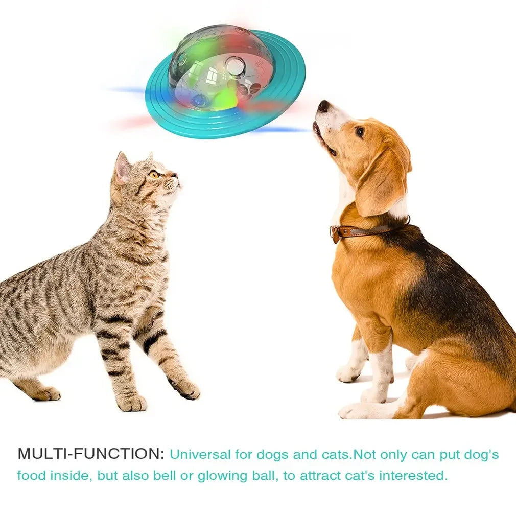 Flying Saucer Dog Game Flying Discs Toys Cat Chew Leaking Slow Food Feeder Ball Puppy IQ Training Toy Anti Choke Puzzle Dogs