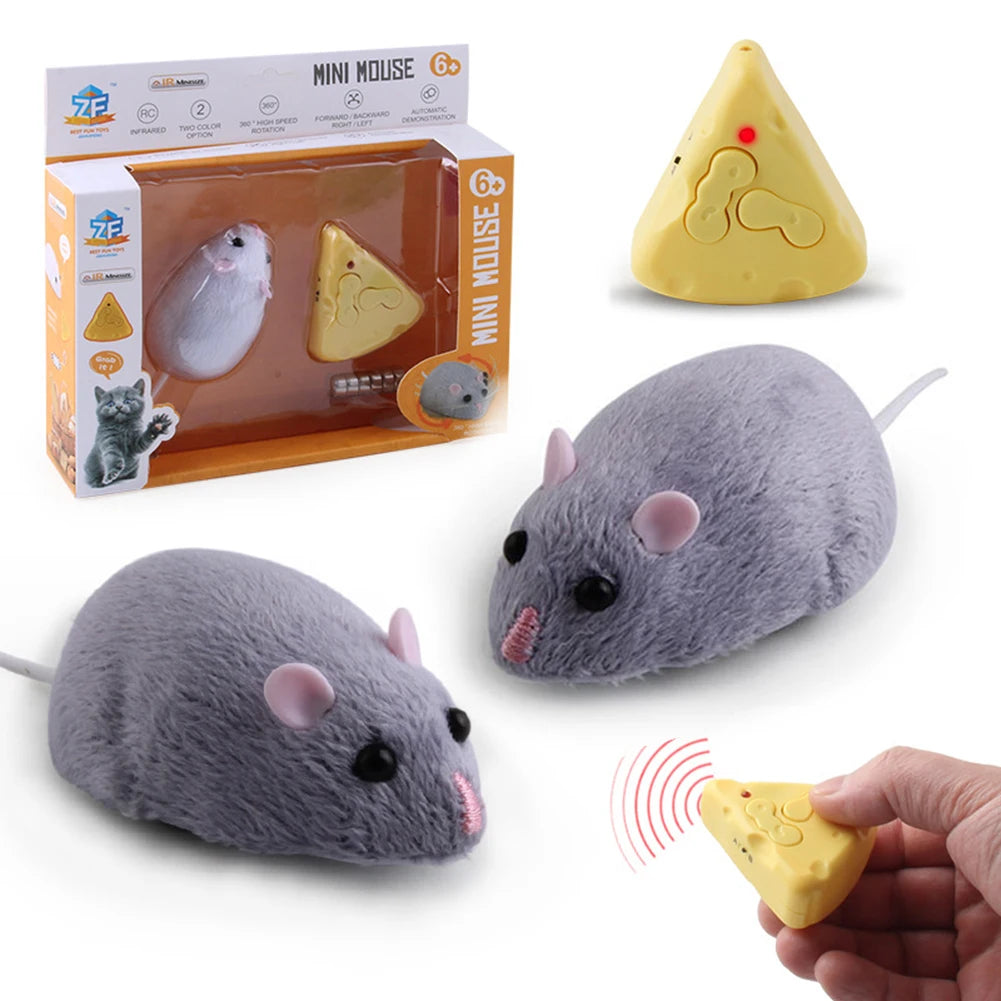 Remote-Controlled Rats Mice Toys Battery Powered Robotic Mouse Cat Interactive Toy Cute Wireless Controlled Toy Pet Supplies