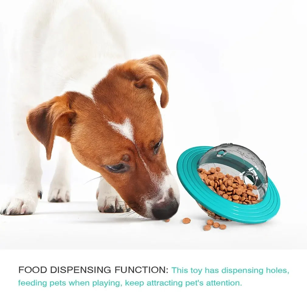 Flying Saucer Dog Game Flying Discs Toys Cat Chew Leaking Slow Food Feeder Ball Puppy IQ Training Toy Anti Choke Puzzle Dogs