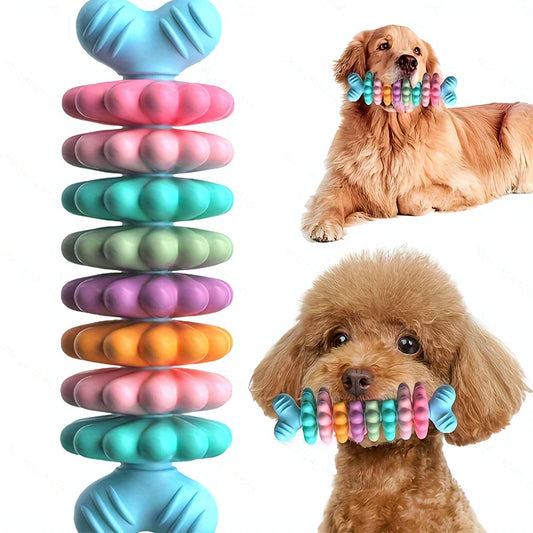 2PCS/SET Pet Toy Dog/ Cat Chew Bone with Multi-color, Durable, and Teething-resistant Design for Gnawing and Dental Care