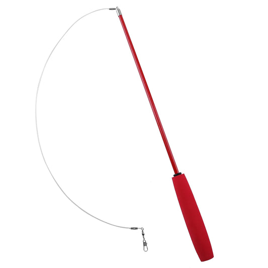 Cat Teaser Wands Three-section Telescopic Fishing Pole Wand Kitten Funny Catcher Teaser Stick Rod Interactive Stick Teaser Toys