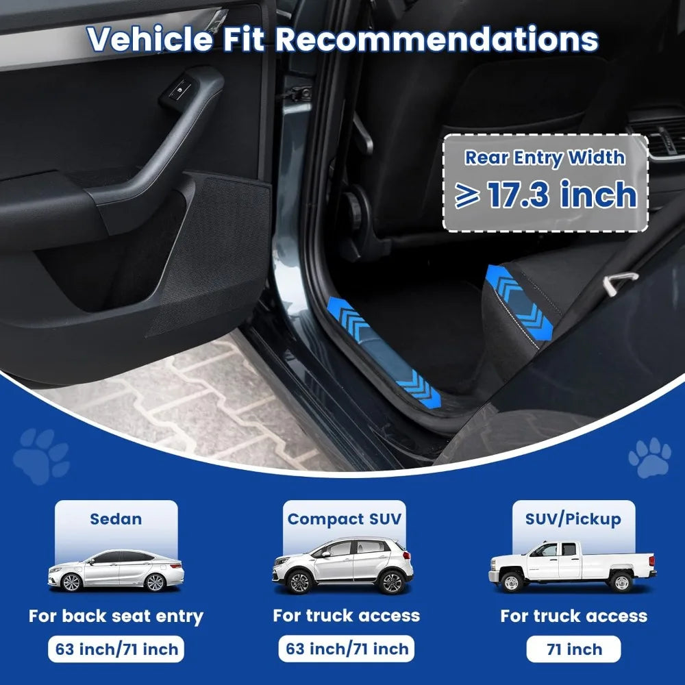 Dog Ramp for Car,  63" x 17.3" Dog Ramps for Large Dogs with Anti-Pinch Handle and Anti-Slip Rug Surface, Folding Dog Ramp Up to