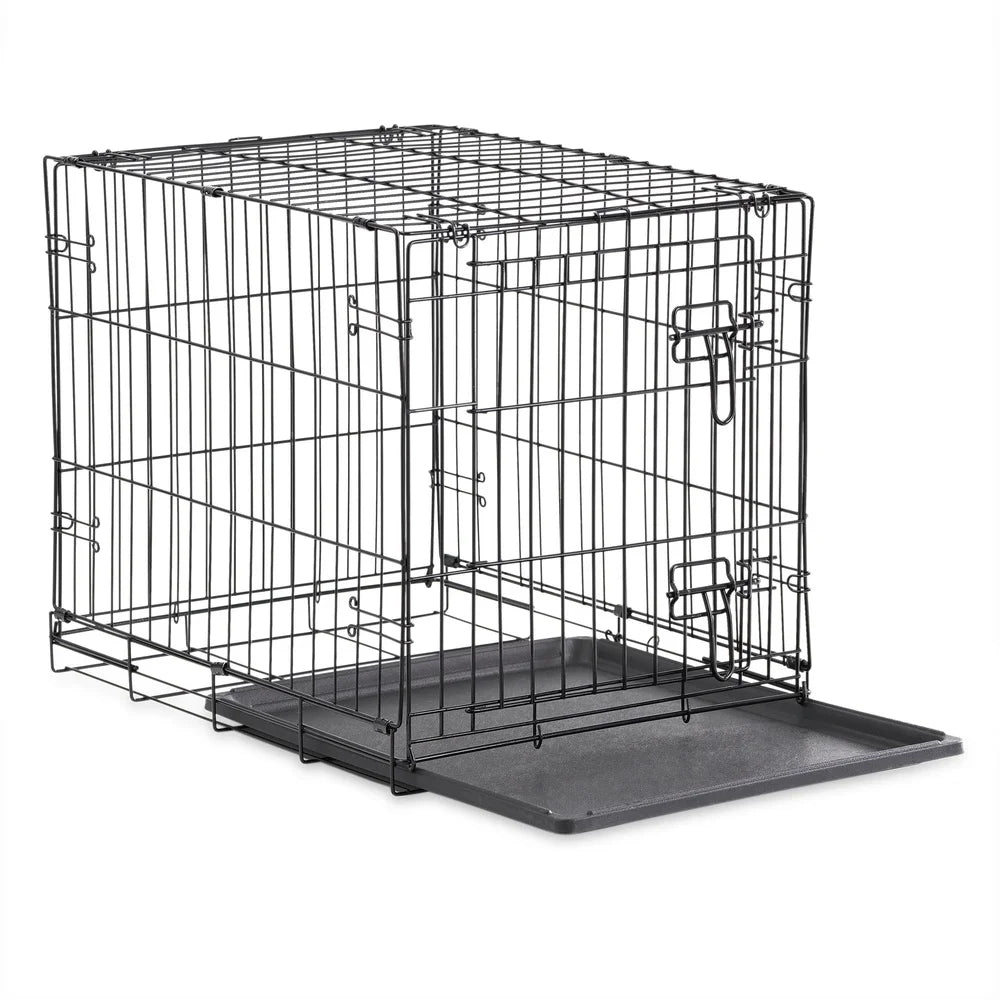 Folding Dog Crate Heavy-Duty Steel Frame Portable Kennel Small Dogs up to 15 lbs Easy Assembly Ventilated Design