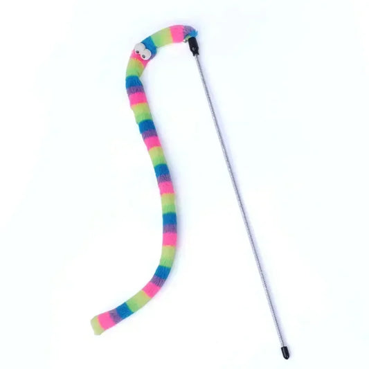 Pet Cat Toy Feather Cat Teaser Wand Cat Interactive Toys Funny Caterpillar Colorful Rod Teaser Wand Cats Supplies Accessory